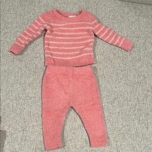 Pink Striped Sweater and Pants Set